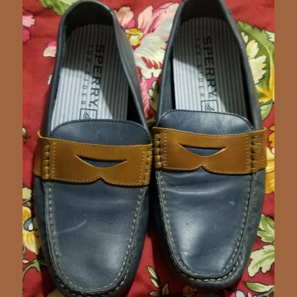 Blue Sperry Leather Loafers Size 13
